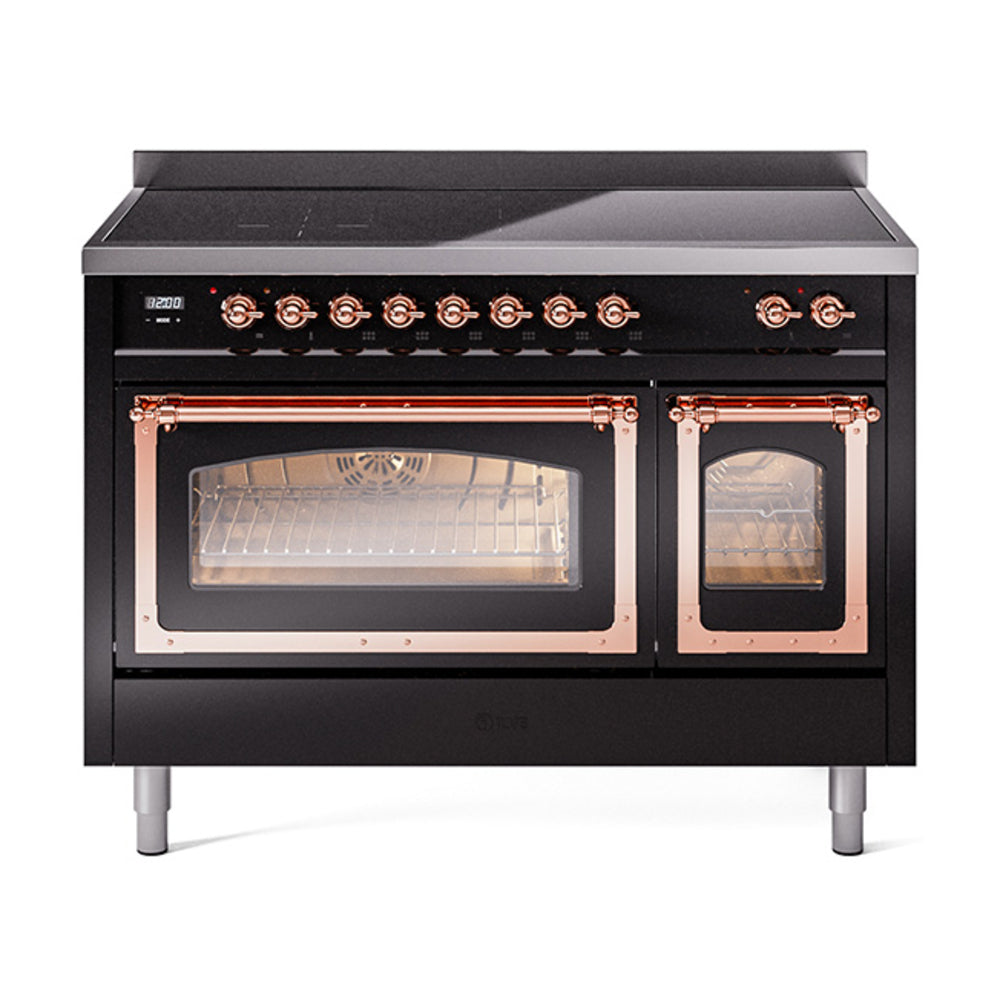 ILVE Nostalgie II Noblesse 48" Induction Freestanding Range with Triple Glass Door UNI486NMP