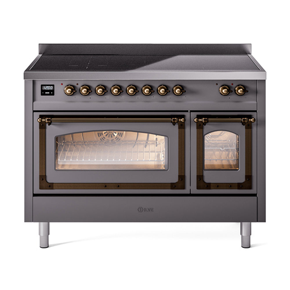 ILVE Nostalgie II Noblesse 48" Induction Freestanding Range with Triple Glass Door UNI486NMP