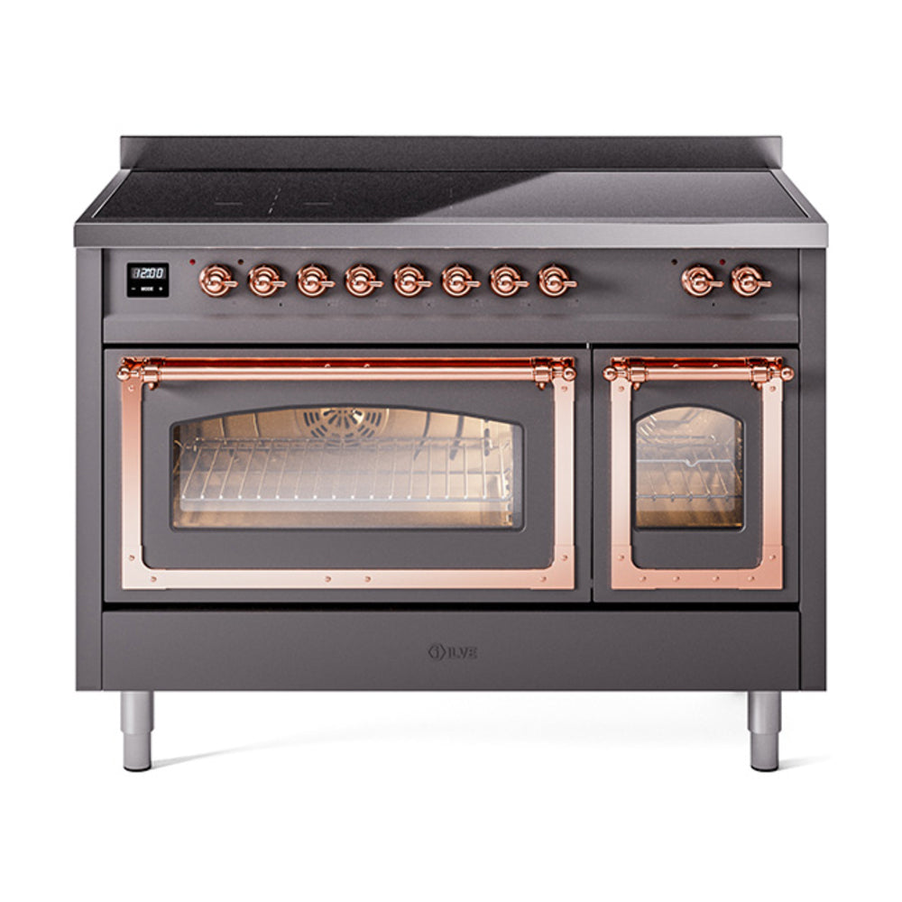 ILVE Nostalgie II Noblesse 48" Induction Freestanding Range with Triple Glass Door UNI486NMP