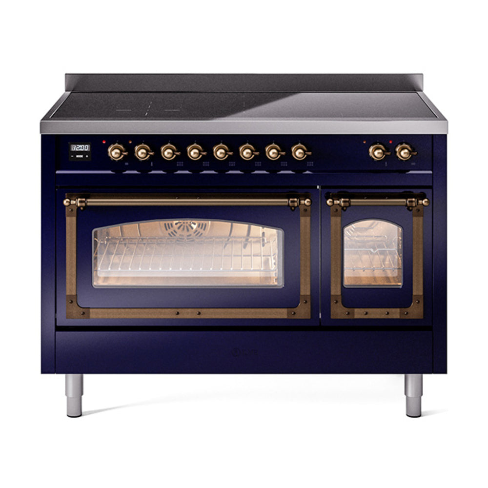 ILVE Nostalgie II Noblesse 48" Induction Freestanding Range with Triple Glass Door UNI486NMP