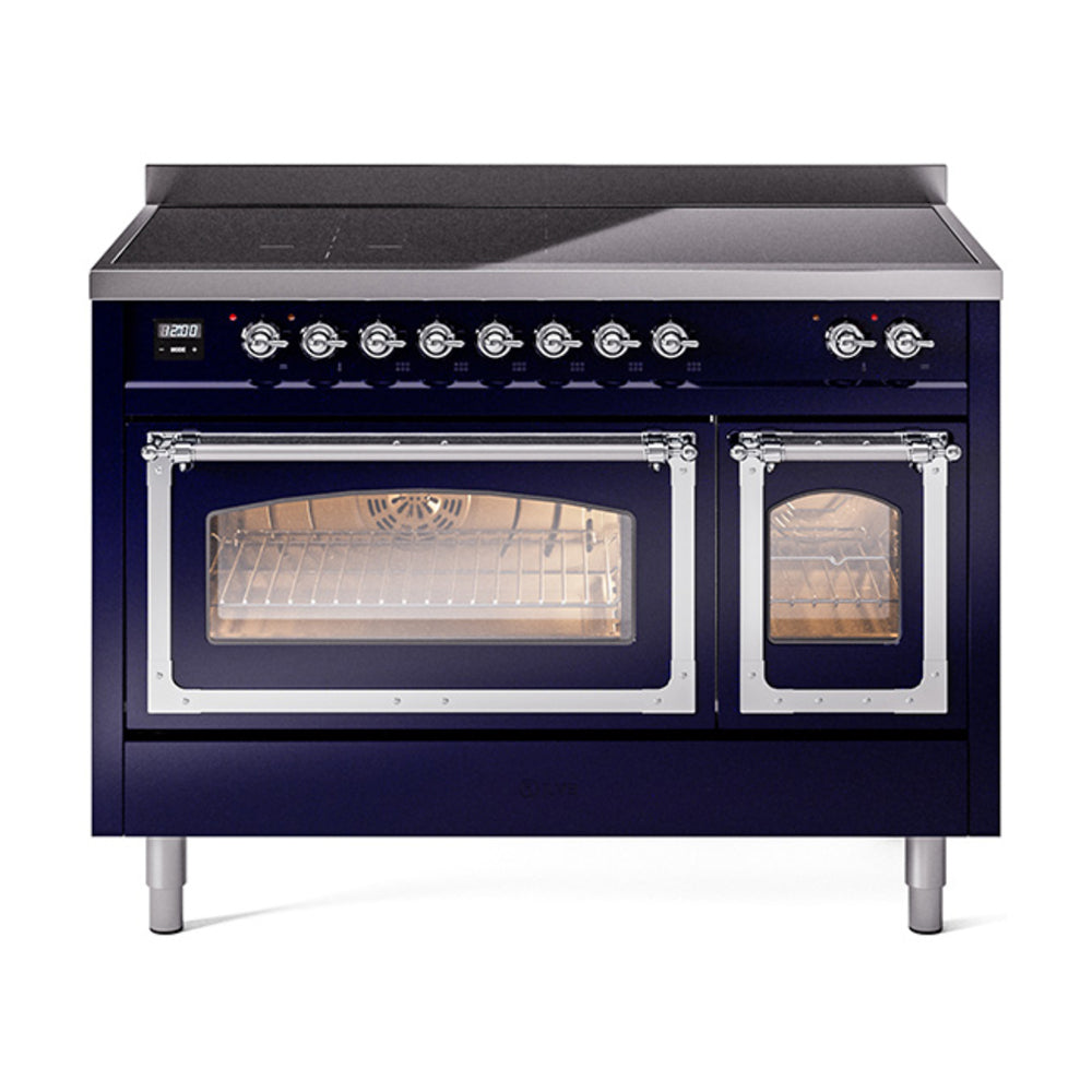 ILVE Nostalgie II Noblesse 48" Induction Freestanding Range with Triple Glass Door UNI486NMP