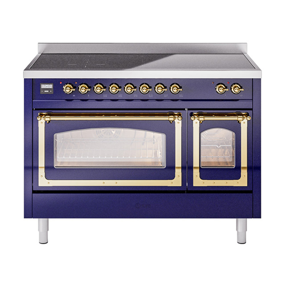 ILVE Nostalgie II Noblesse 48" Induction Freestanding Range with Triple Glass Door UNI486NMP