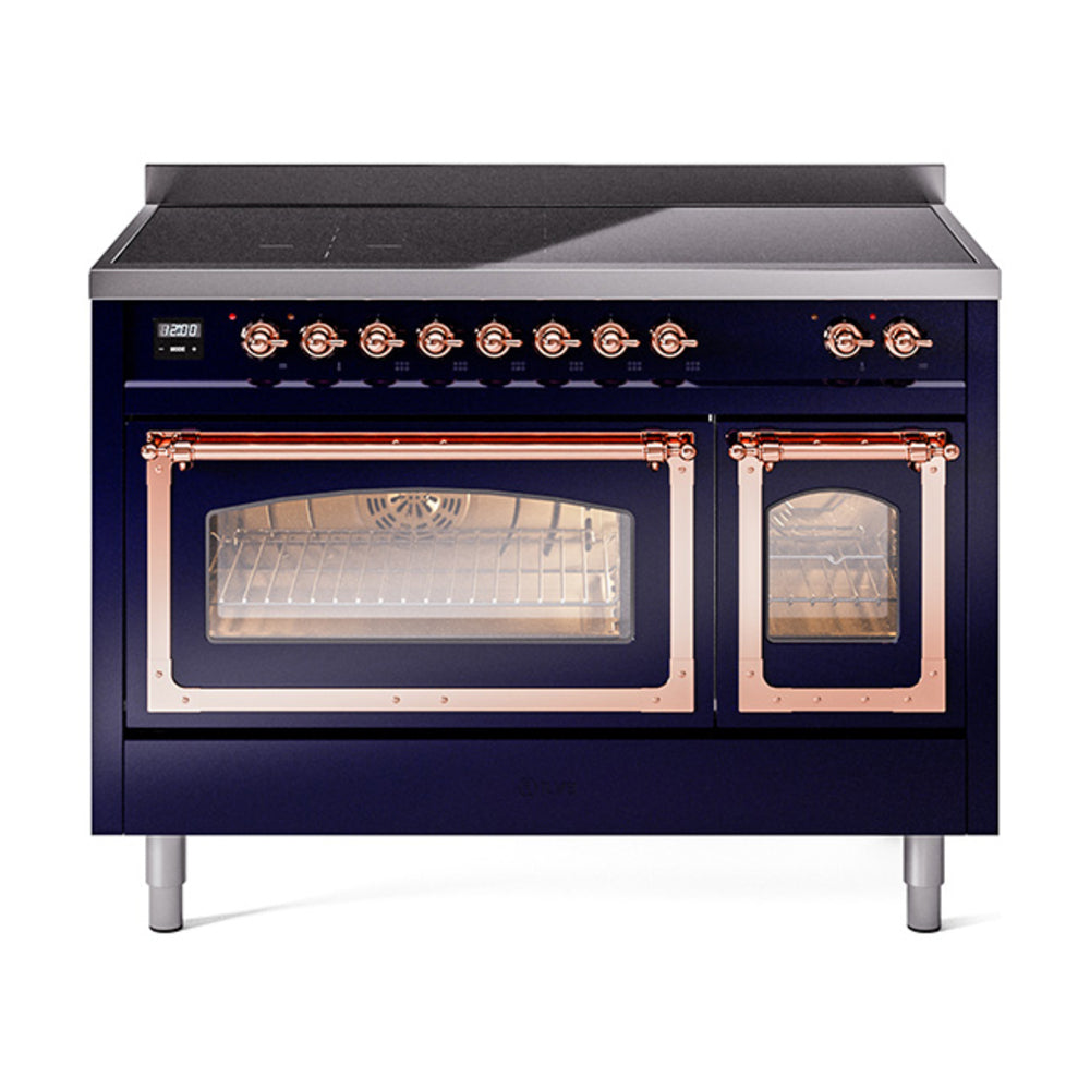 ILVE Nostalgie II Noblesse 48" Induction Freestanding Range with Triple Glass Door UNI486NMP