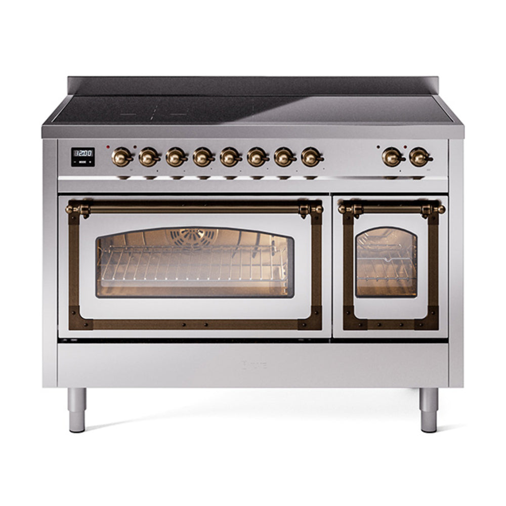 ILVE Nostalgie II Noblesse 48" Induction Freestanding Range with Triple Glass Door UNI486NMP