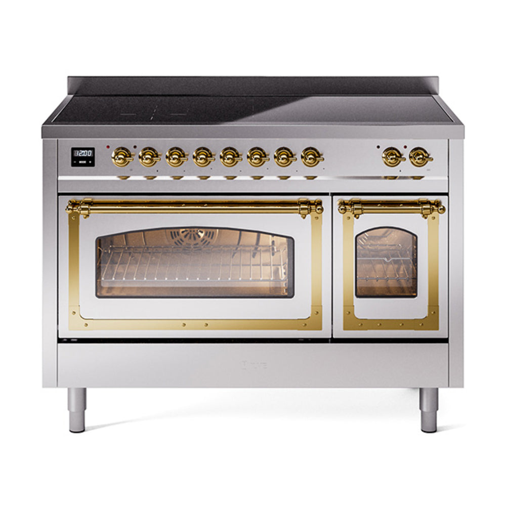 ILVE Nostalgie II Noblesse 48" Induction Freestanding Range with Triple Glass Door UNI486NMP