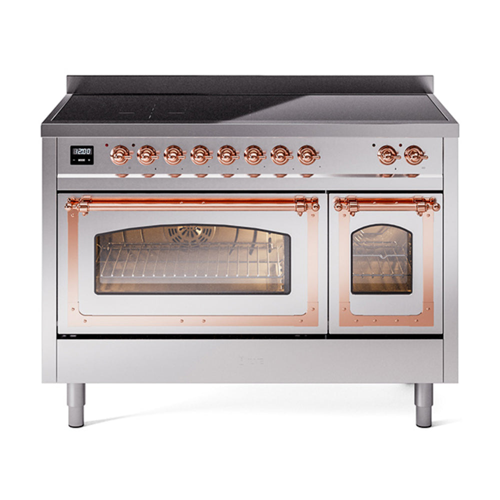 ILVE Nostalgie II Noblesse 48" Induction Freestanding Range with Triple Glass Door UNI486NMP