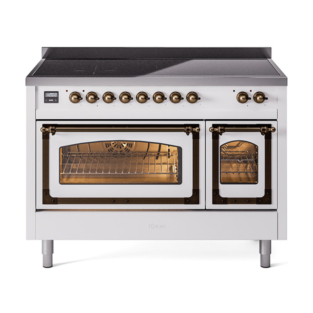 ILVE Nostalgie II Noblesse 48" Induction Freestanding Range with Triple Glass Door UNI486NMP