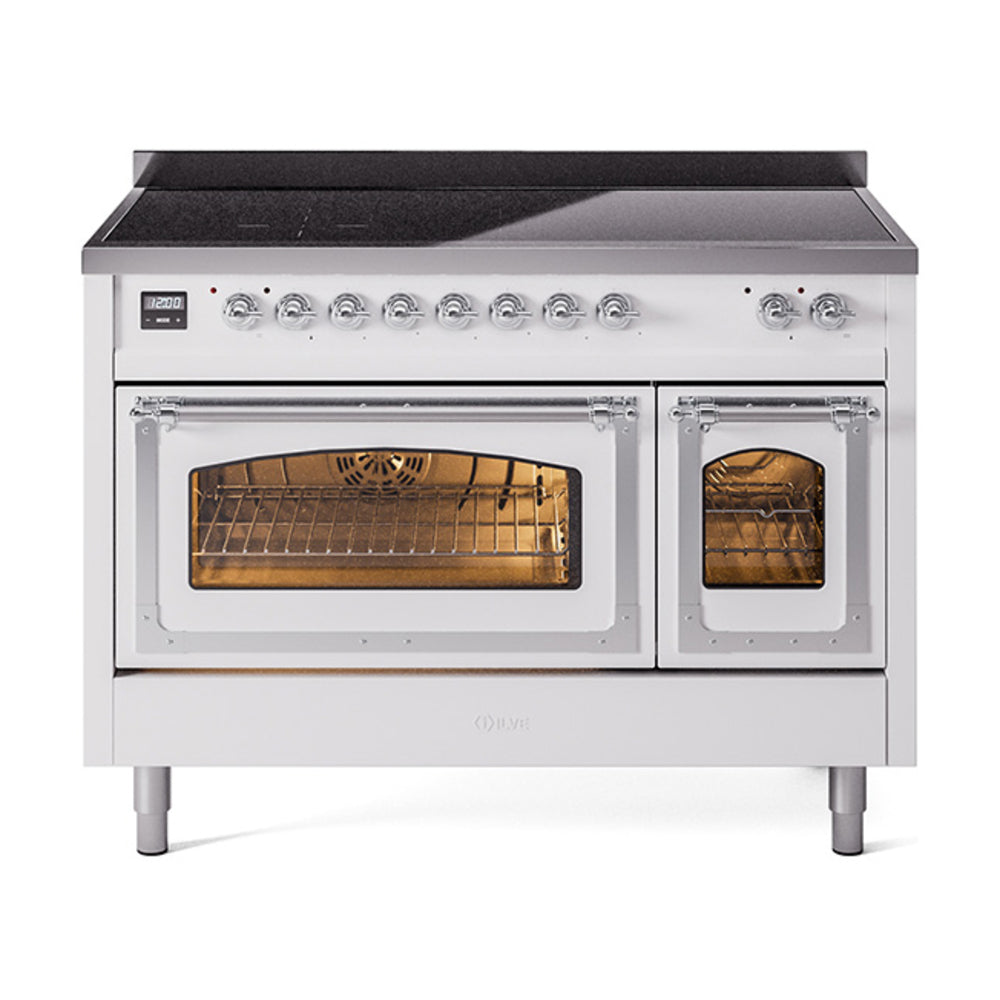 ILVE Nostalgie II Noblesse 48" Induction Freestanding Range with Triple Glass Door UNI486NMP