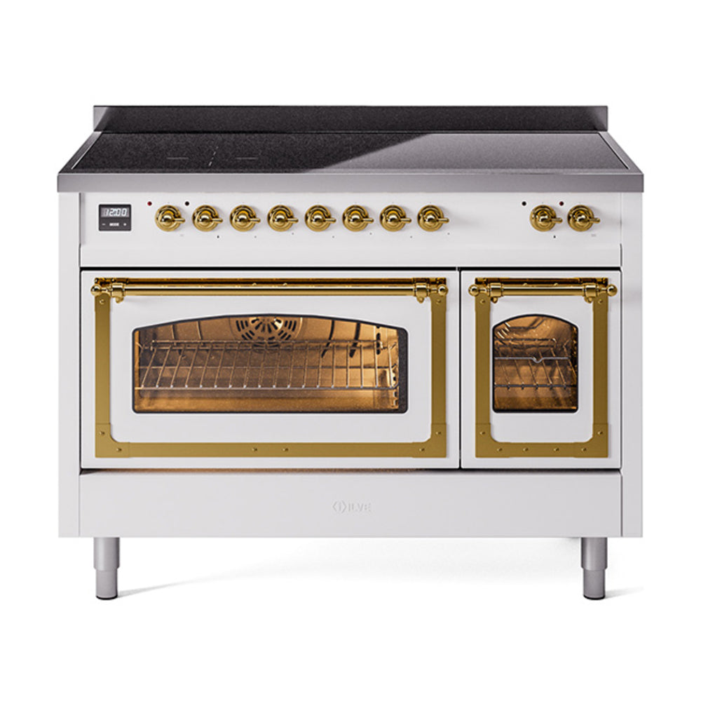 ILVE Nostalgie II Noblesse 48" Induction Freestanding Range with Triple Glass Door UNI486NMP
