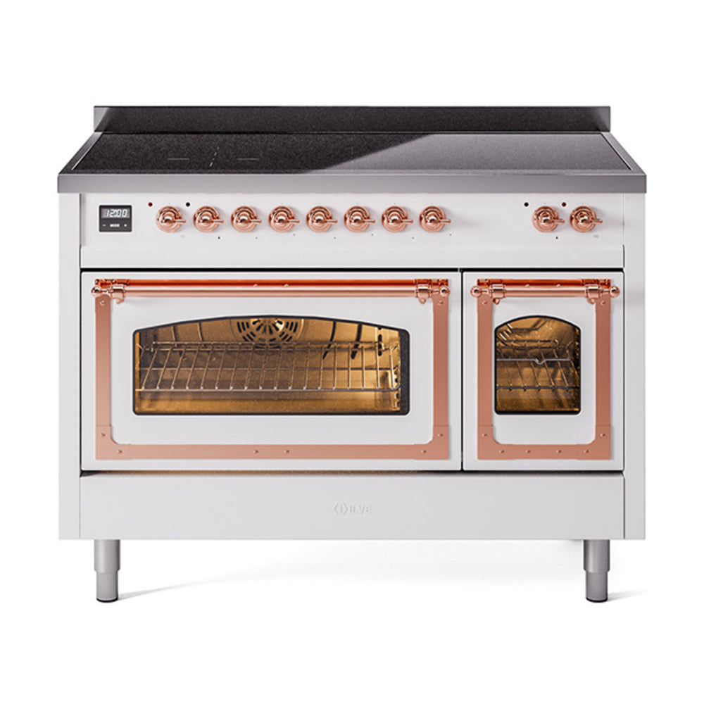 ILVE Nostalgie II Noblesse 48" Induction Freestanding Range with Triple Glass Door UNI486NMP