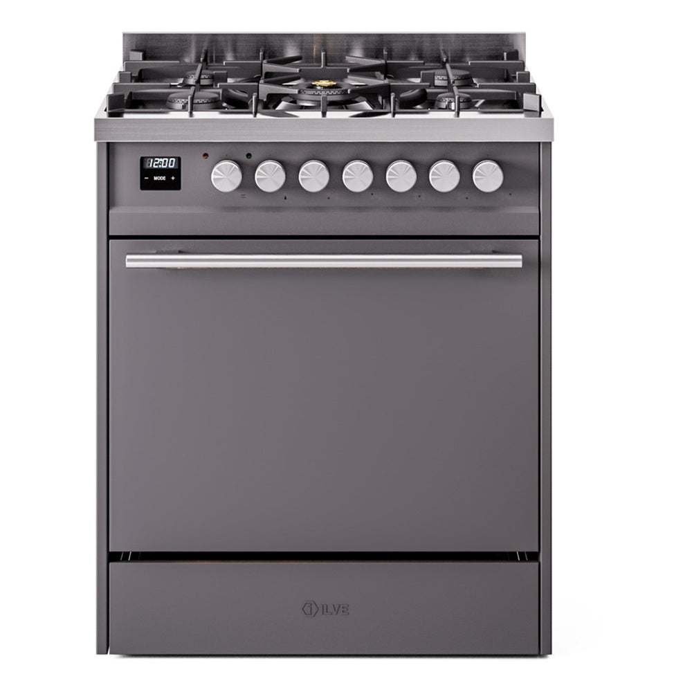 ILVE Professional Plus II 30" Dual Fuel Range with Solid Door UP30QMP