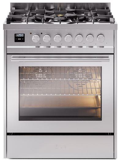 ILVE Professional Plus II 30Inch Freestanding Dual Fuel Range with 5 Sealed Burner UP30WMP