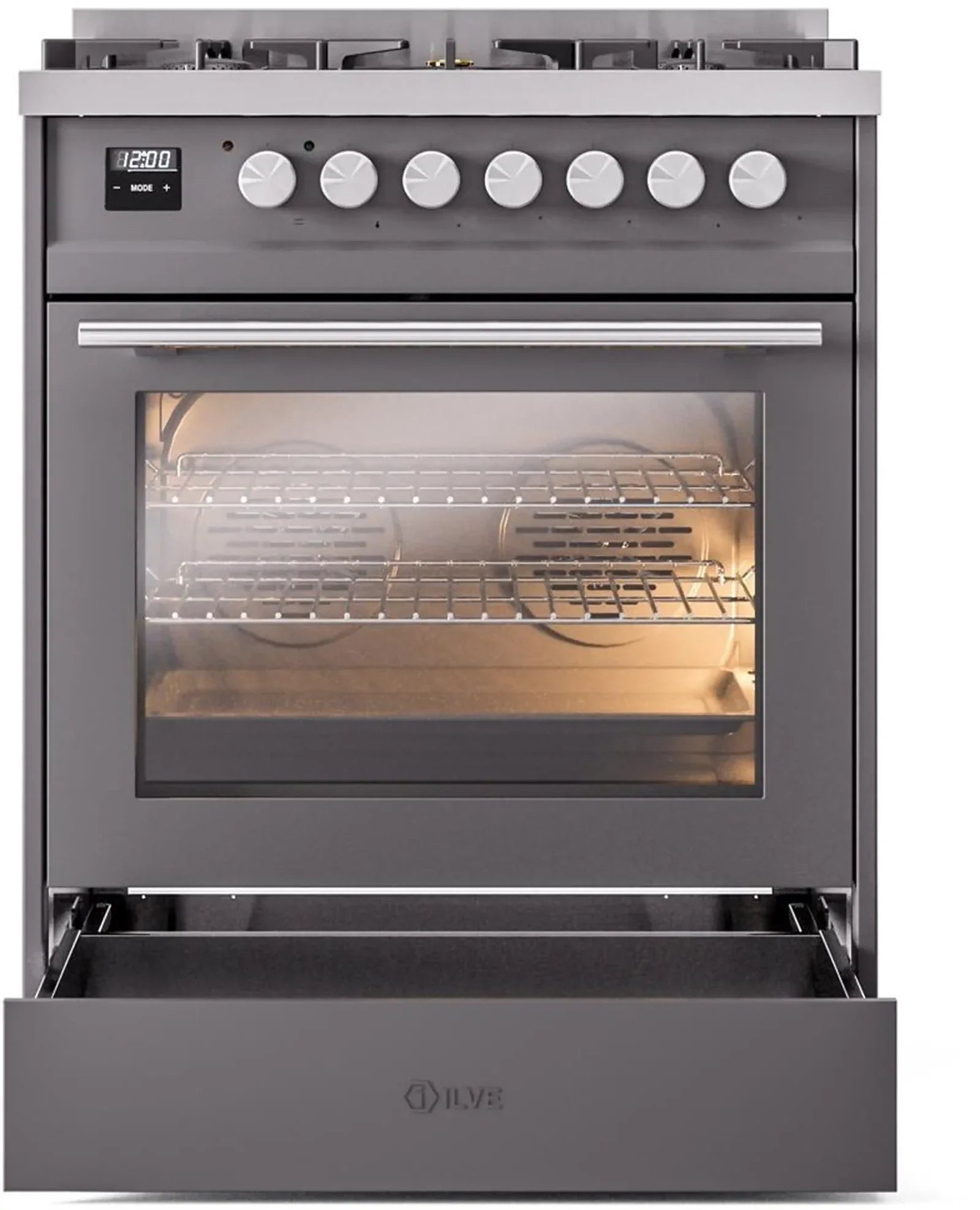 ILVE Professional Plus II 30Inch Freestanding Dual Fuel Range with 5 Sealed Burner UP30WMP