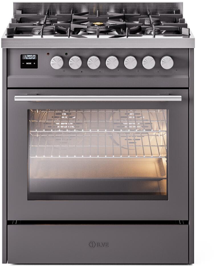 ILVE Professional Plus II 30Inch Freestanding Dual Fuel Range with 5 Sealed Burner UP30WMP