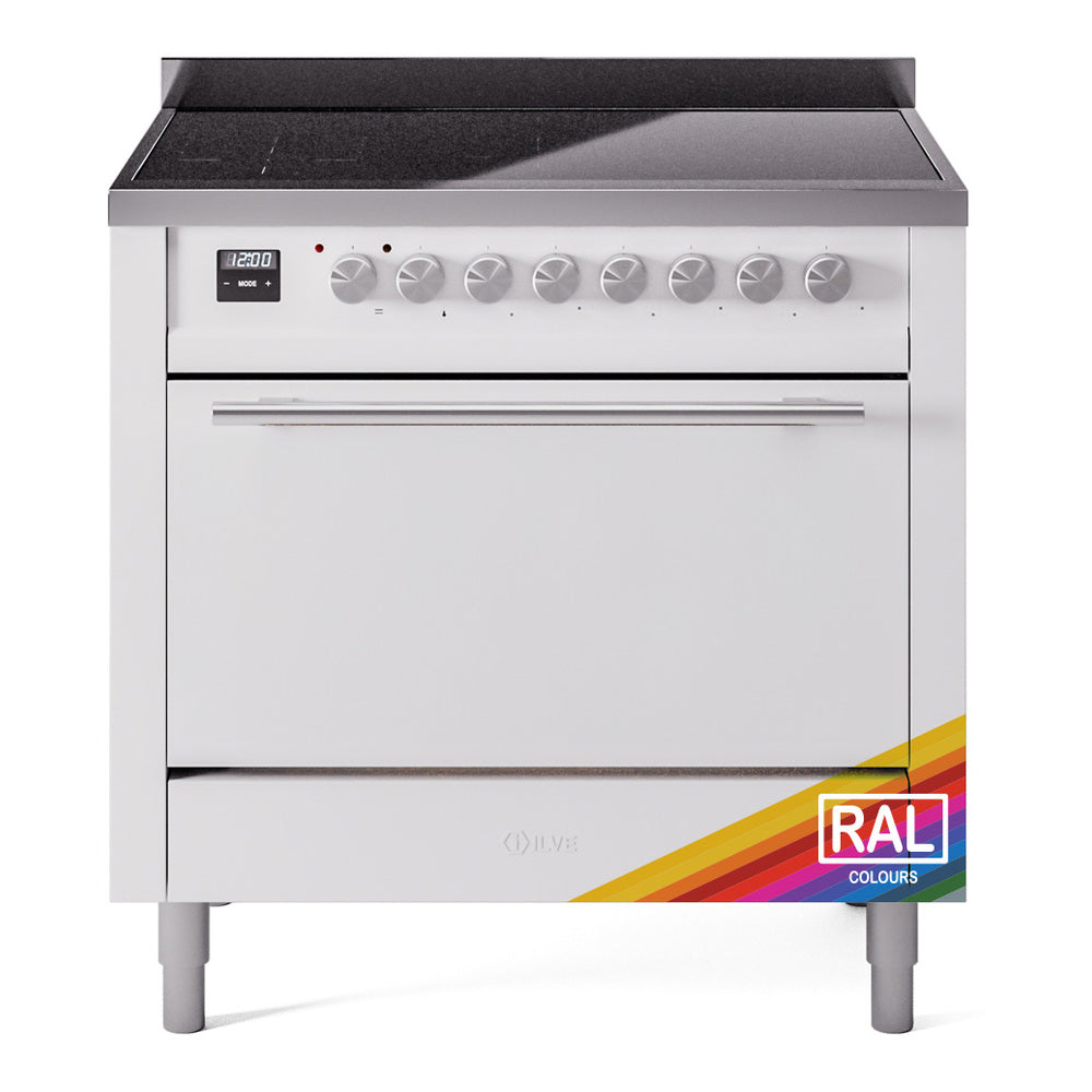 ILVE Professional Plus II 36" Electric Range with 6 Induction Elements Solid Door with Stainless Steel knobs UPI366QMP