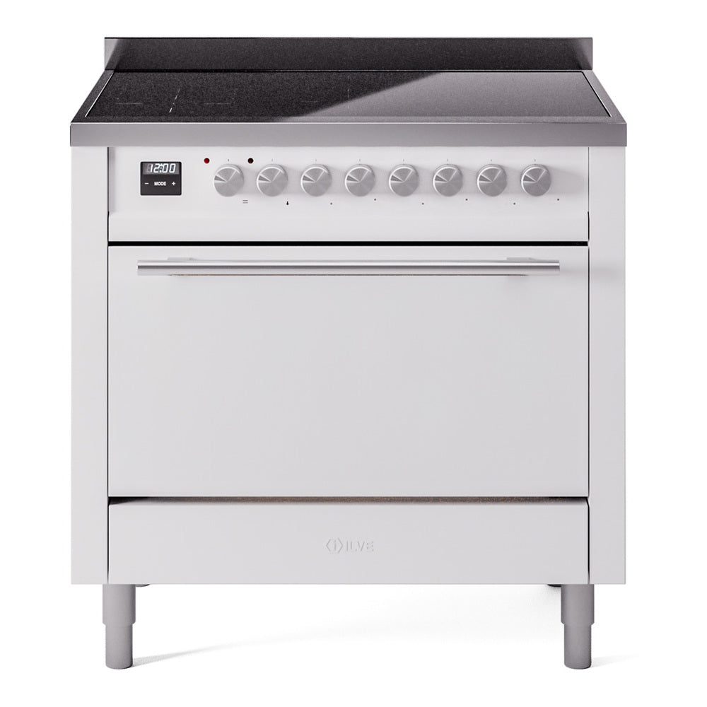 ILVE Professional Plus II 36" Electric Range with 6 Induction Elements Solid Door with Stainless Steel knobs UPI366QMP
