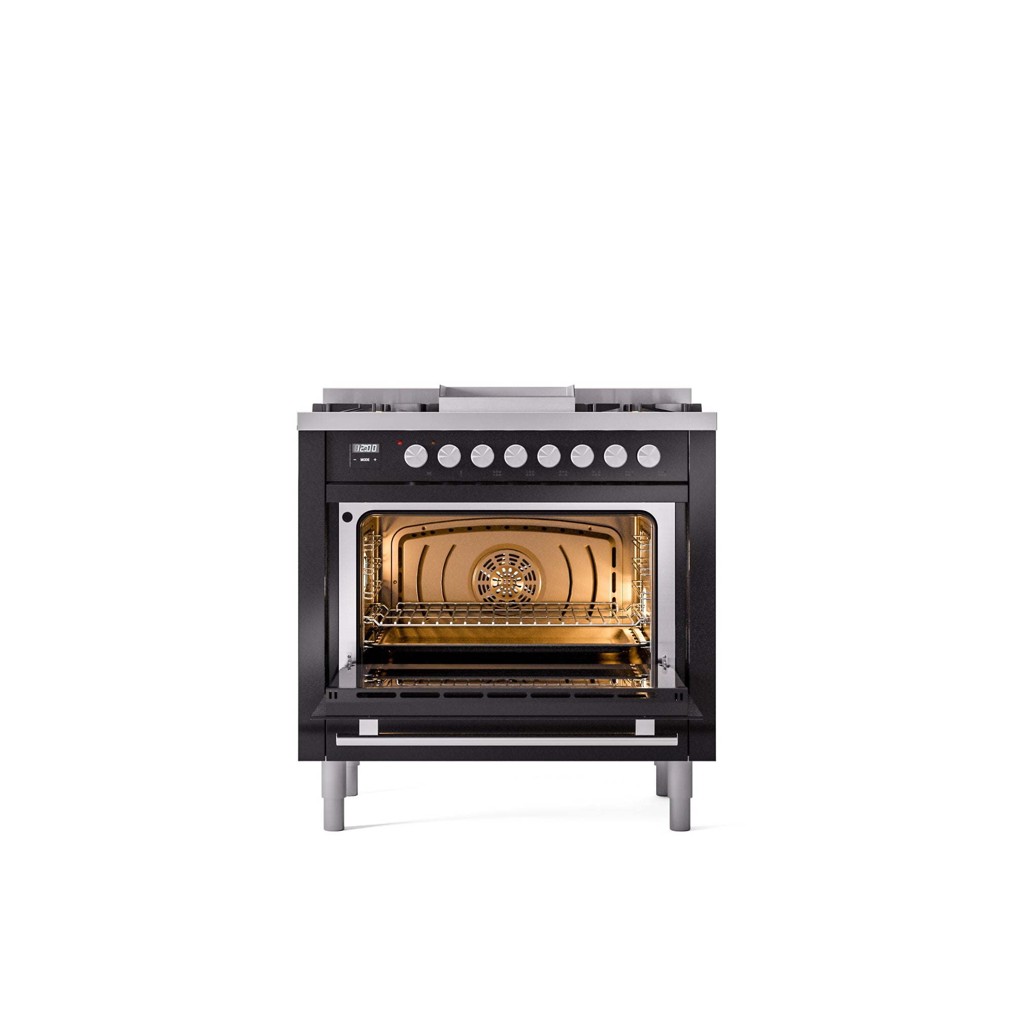 ILVE Professional Plus II 36Inch Freestanding Dual Fuel Range with 6 Sealed Burner UP36FWMP