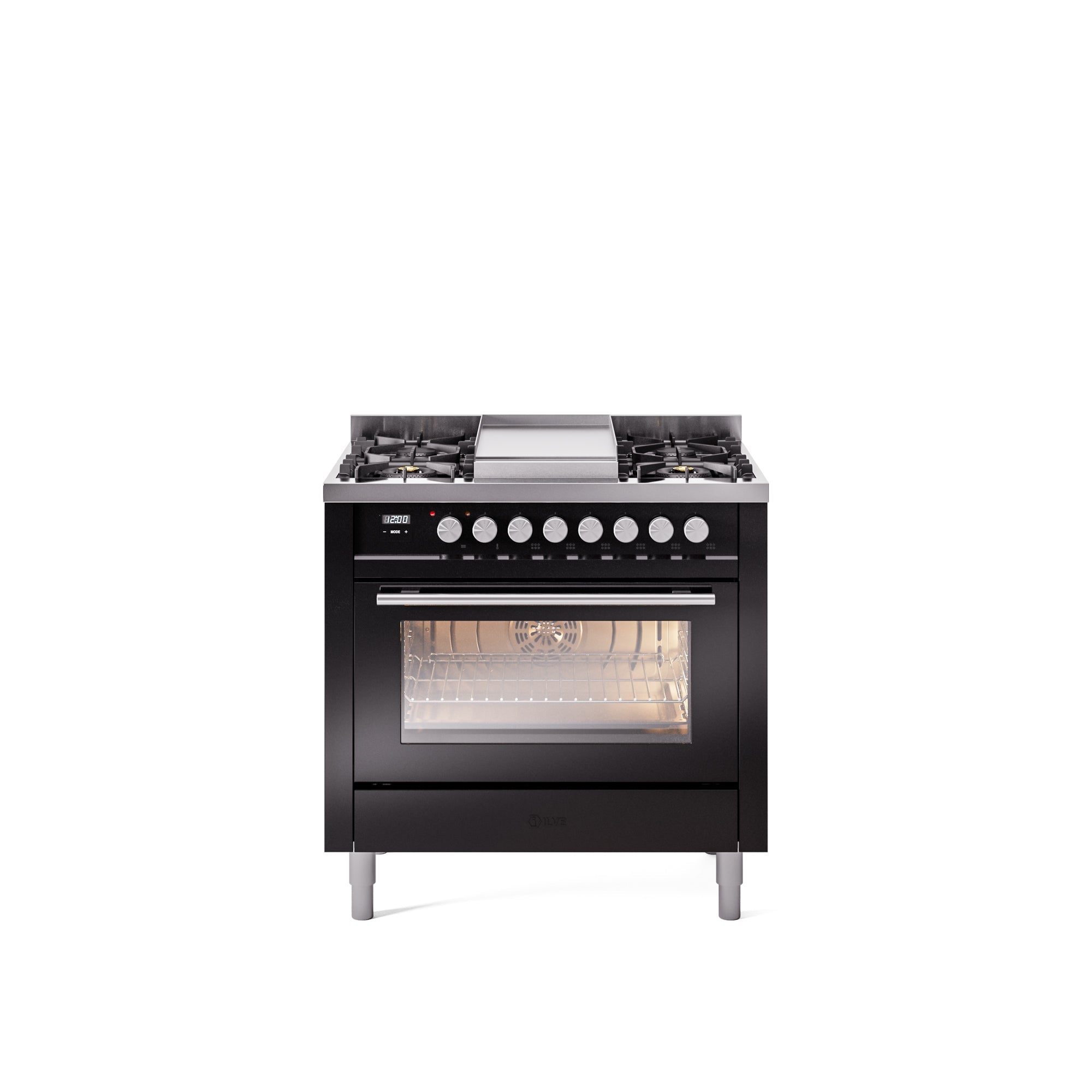 ILVE Professional Plus II 36Inch Freestanding Dual Fuel Range with 6 Sealed Burner UP36FWMP
