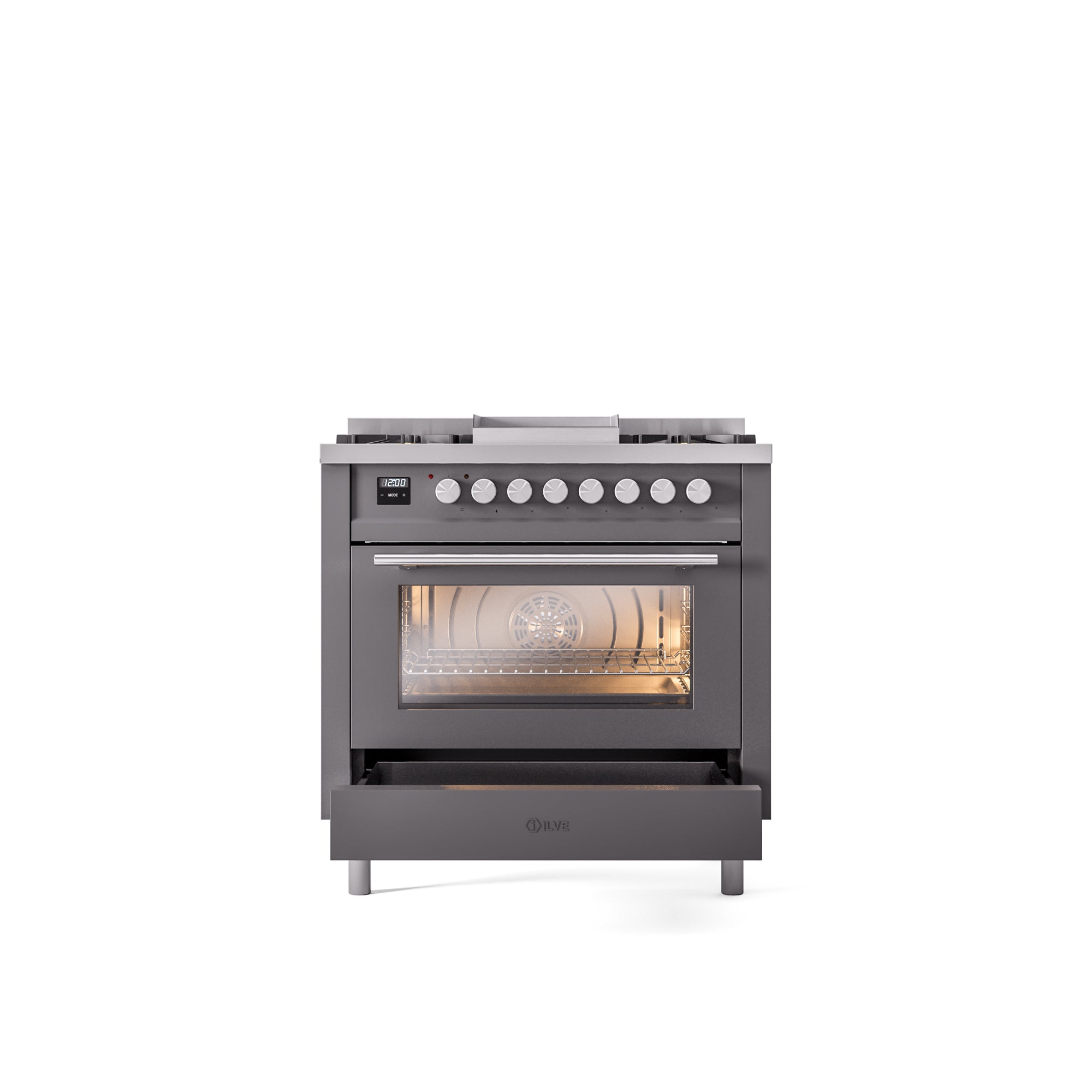 ILVE Professional Plus II 36Inch Freestanding Dual Fuel Range with 6 Sealed Burner UP36FWMP