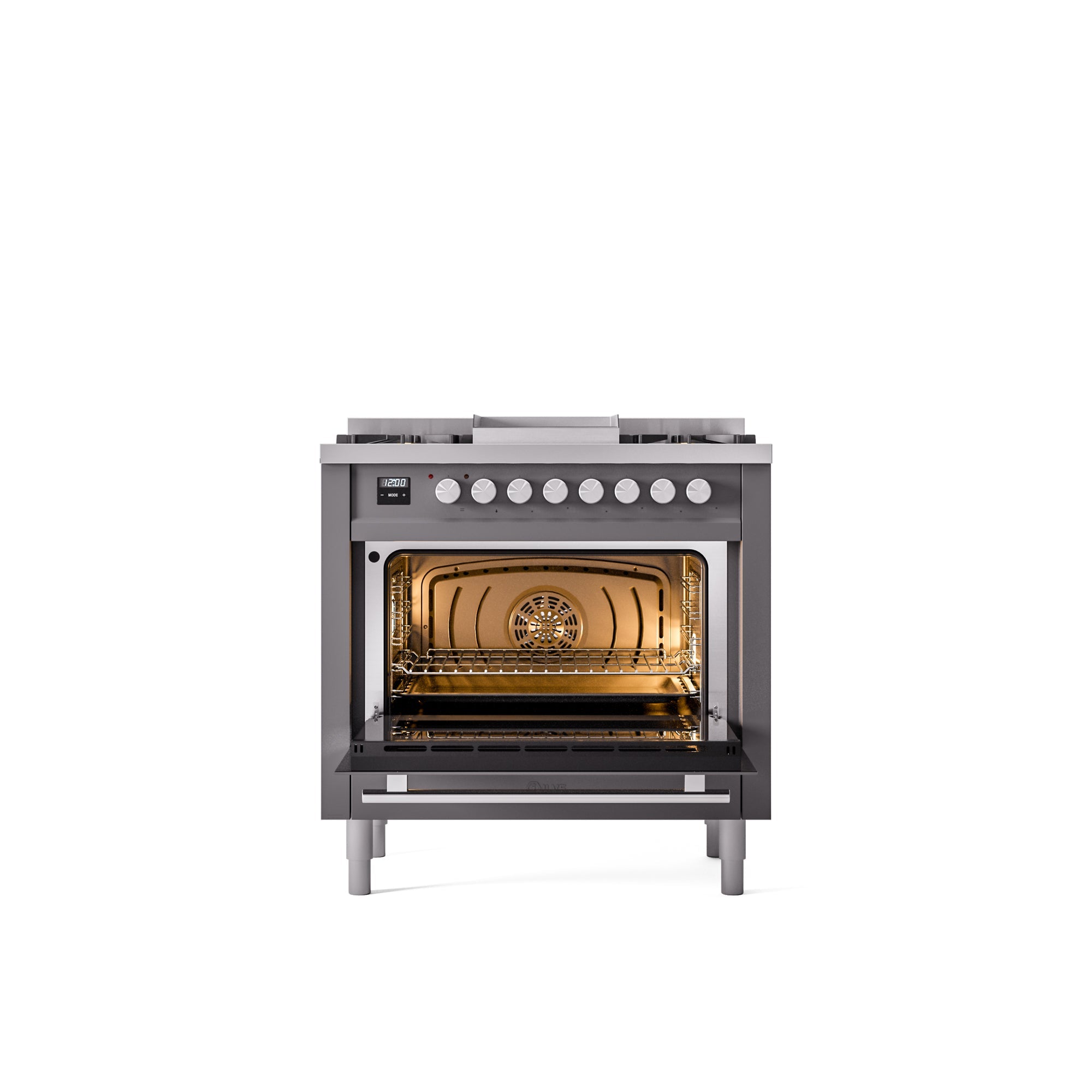 ILVE Professional Plus II 36Inch Freestanding Dual Fuel Range with 6 Sealed Burner UP36FWMP