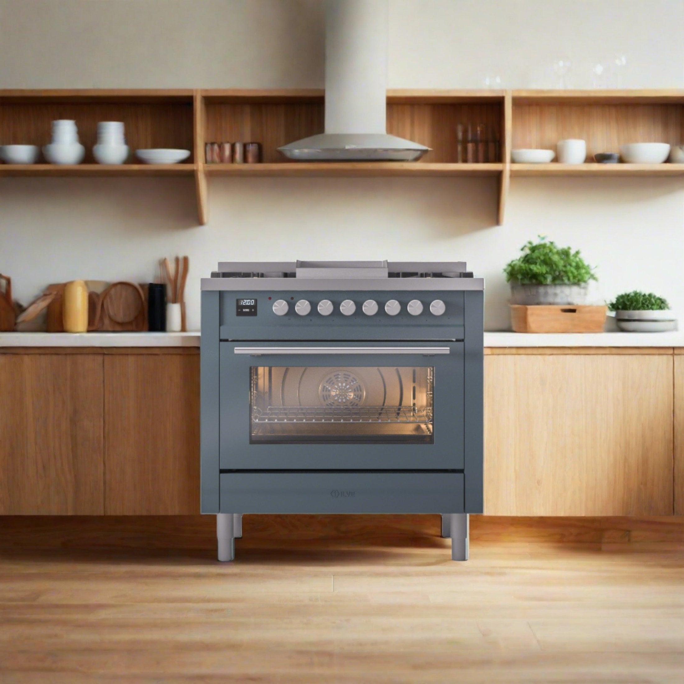 ILVE Professional Plus II 36Inch Freestanding Dual Fuel Range with 6 Sealed Burner UP36FWMP