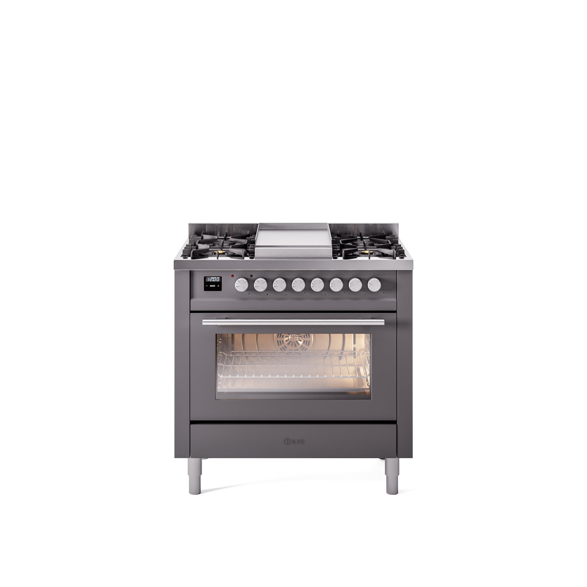 ILVE Professional Plus II 36Inch Freestanding Dual Fuel Range with 6 Sealed Burner UP36FWMP