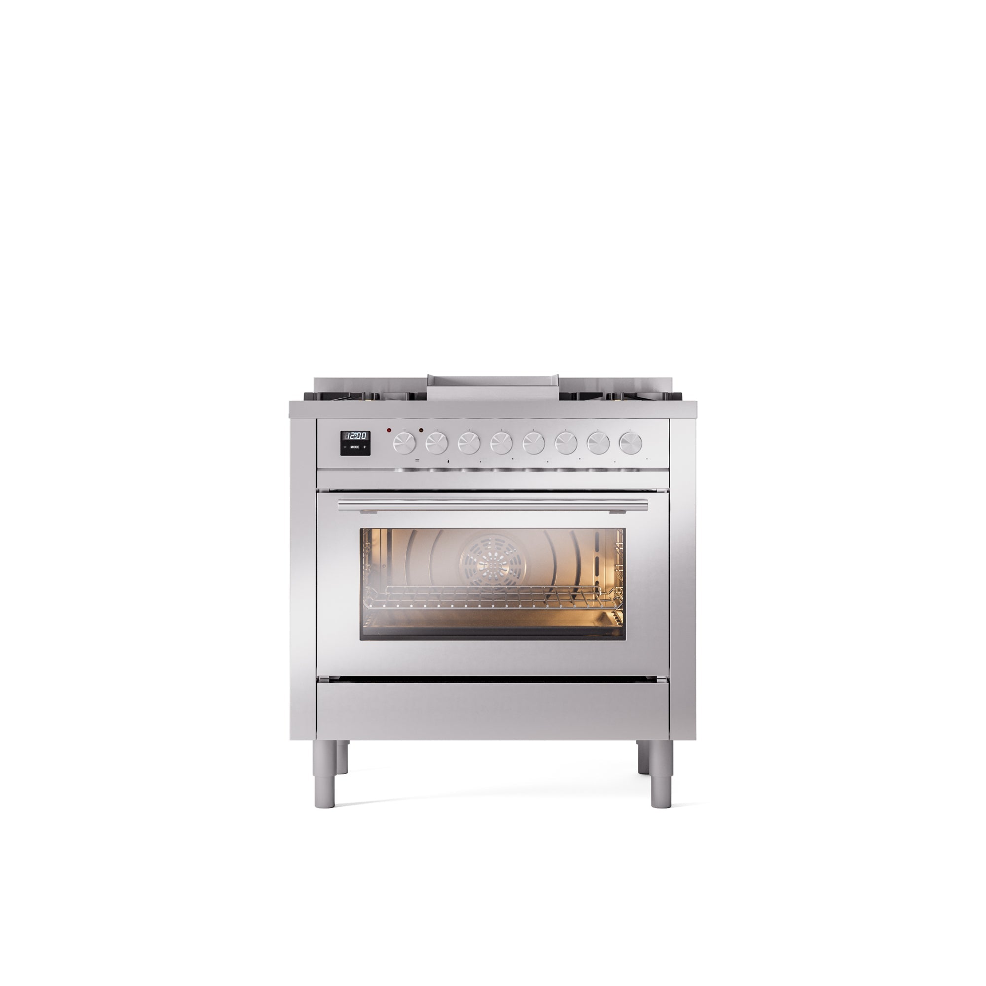 ILVE Professional Plus II 36Inch Freestanding Dual Fuel Range with 6 Sealed Burner UP36FWMP