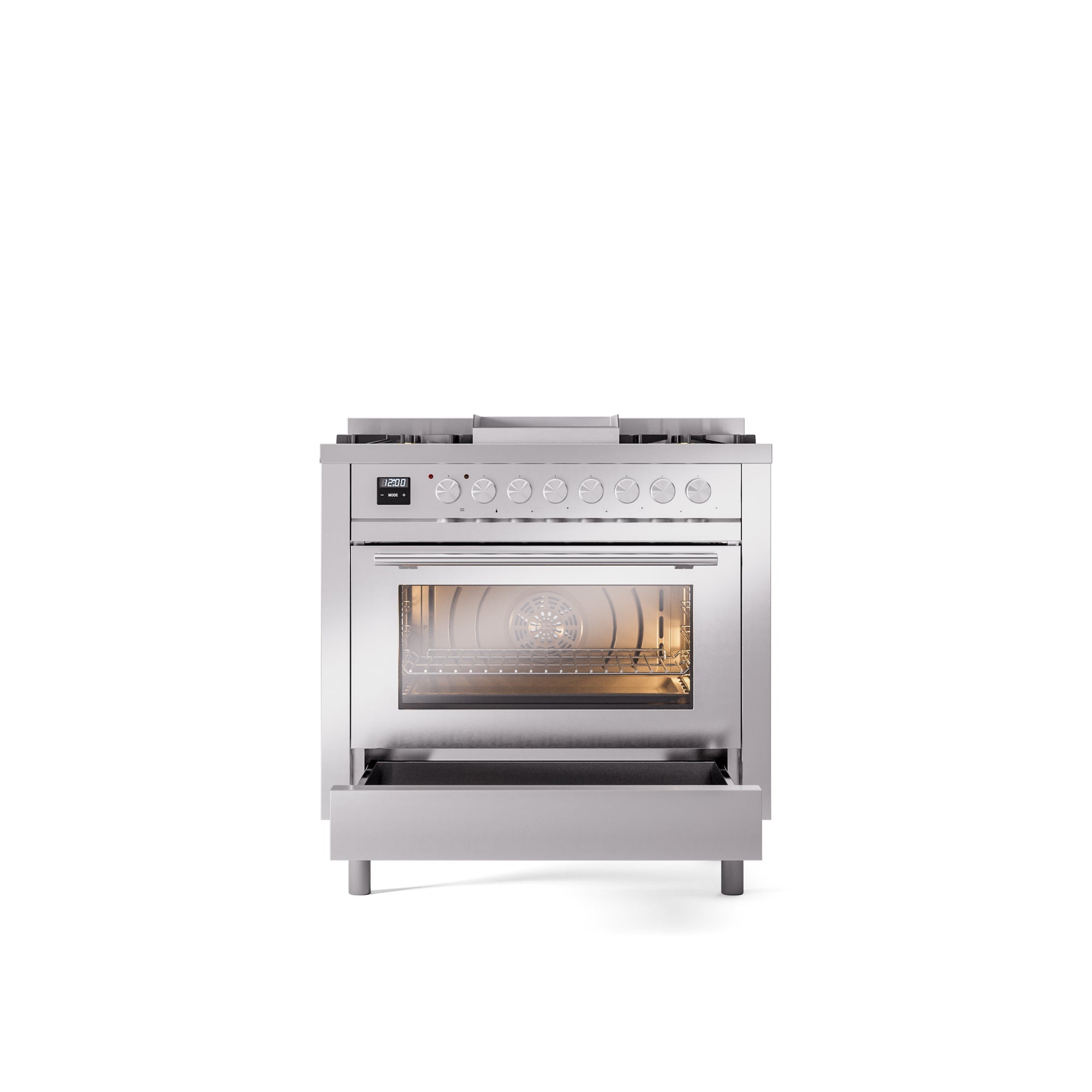 ILVE Professional Plus II 36Inch Freestanding Dual Fuel Range with 6 Sealed Burner UP36FWMP