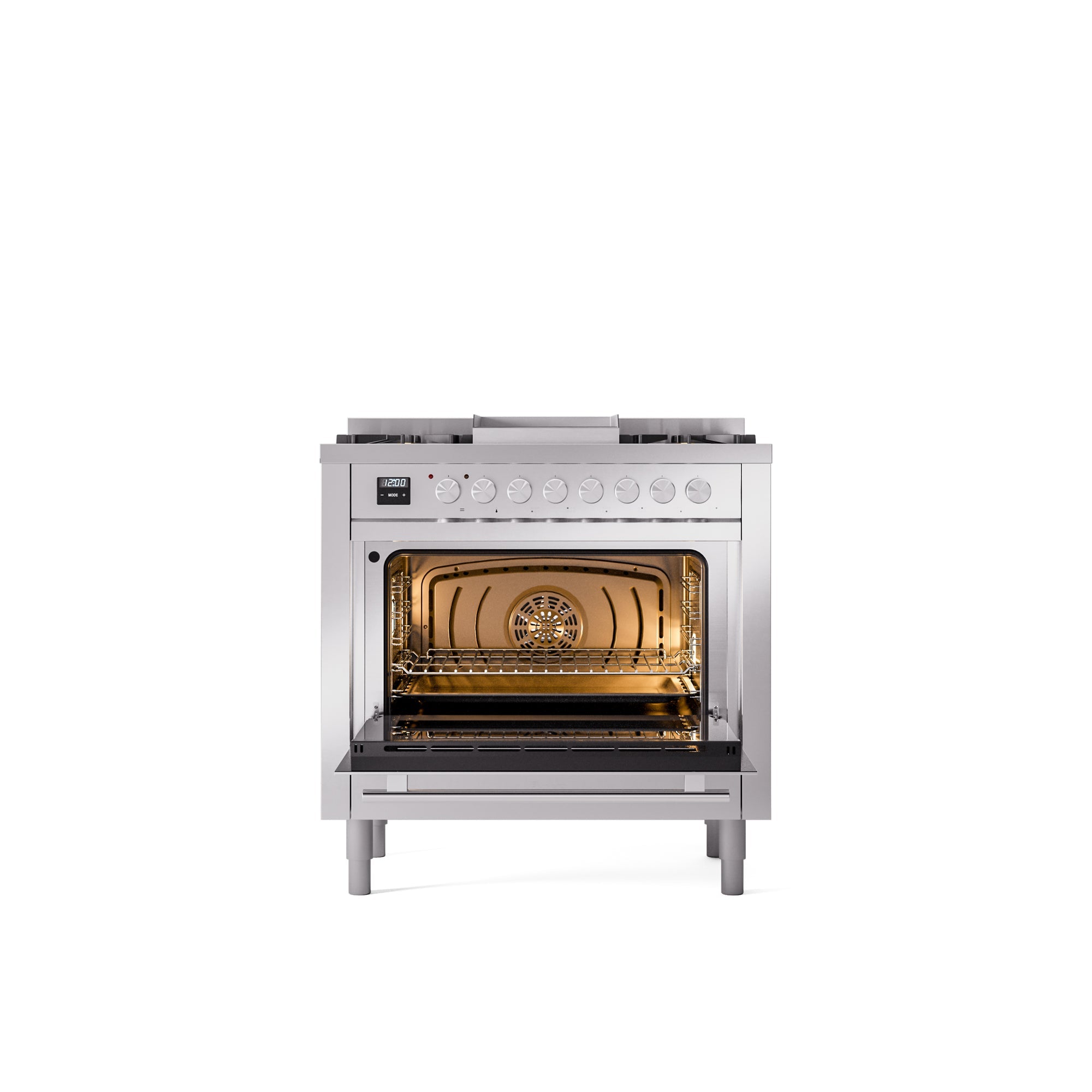 ILVE Professional Plus II 36Inch Freestanding Dual Fuel Range with 6 Sealed Burner UP36FWMP