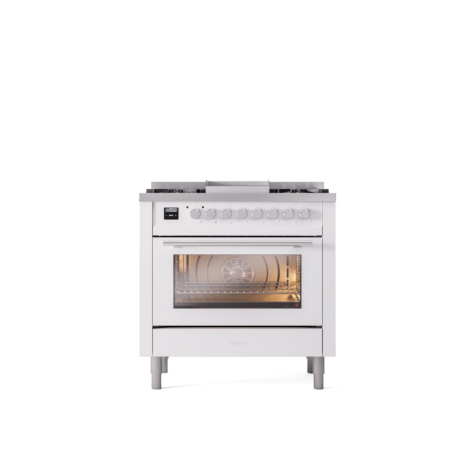 ILVE Professional Plus II 36Inch Freestanding Dual Fuel Range with 6 Sealed Burner UP36FWMP