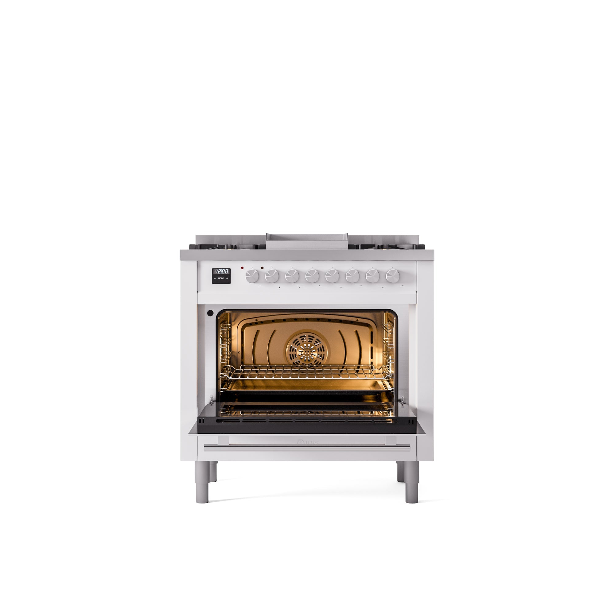 ILVE Professional Plus II 36Inch Freestanding Dual Fuel Range with 6 Sealed Burner UP36FWMP
