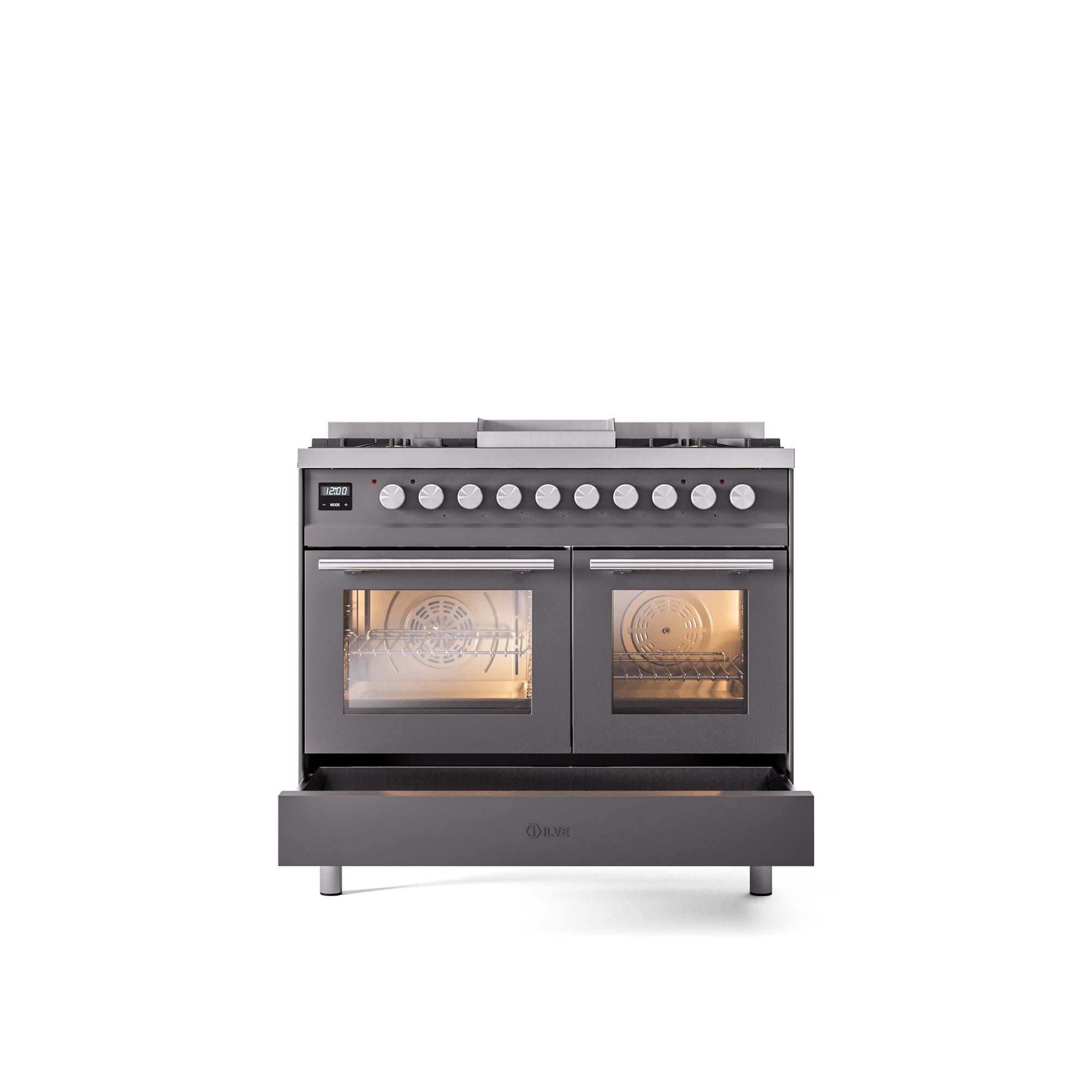 ILVE Professional Plus II 40Inch Freestanding Dual Fuel Range with 6 Sealed Burner UPD40FWMP