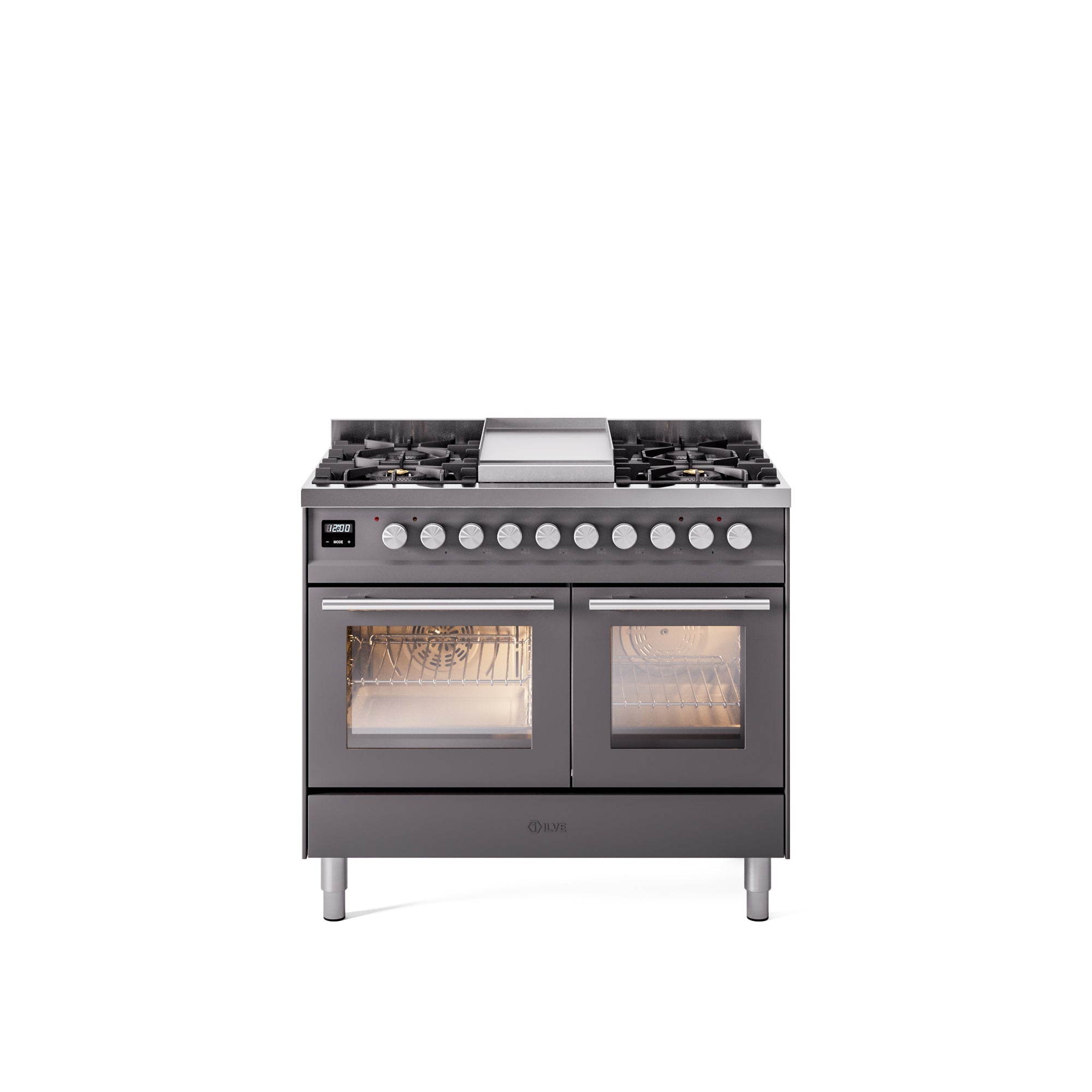 ILVE Professional Plus II 40Inch Freestanding Dual Fuel Range with 6 Sealed Burner UPD40FWMP