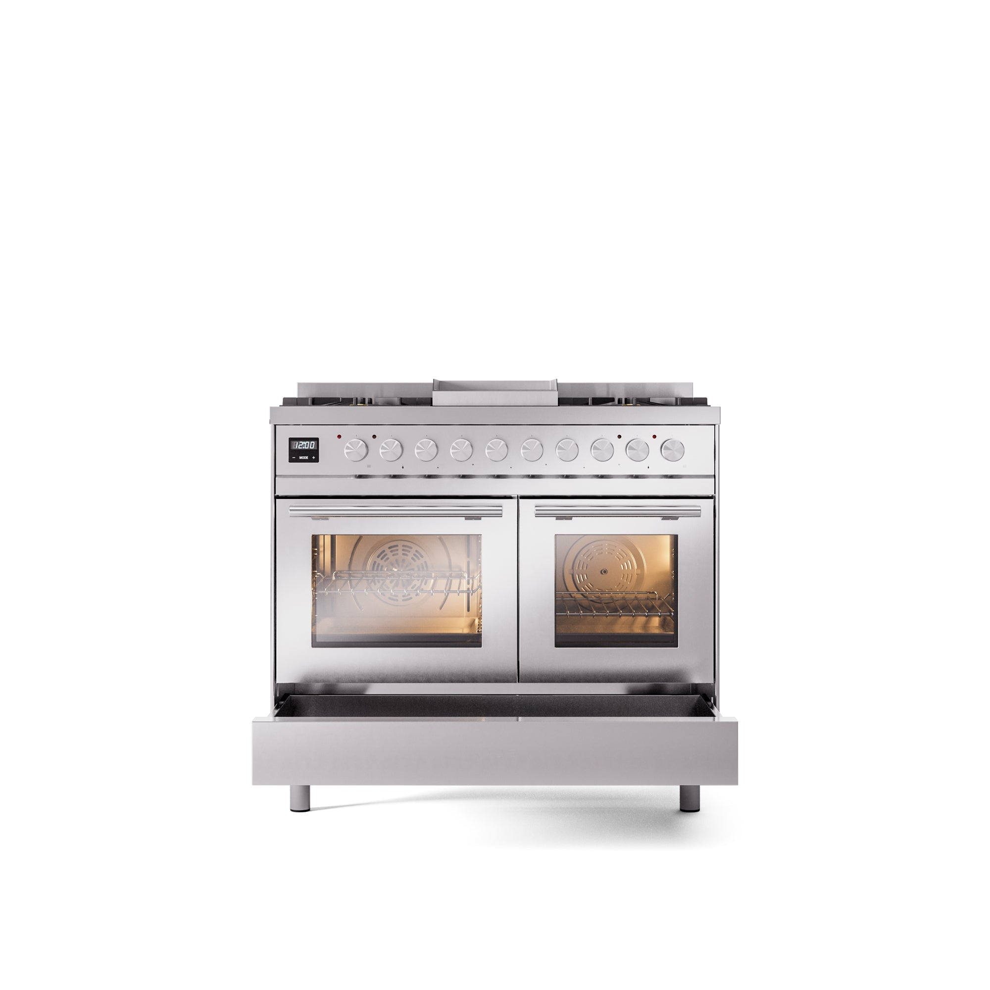 ILVE Professional Plus II 40Inch Freestanding Dual Fuel Range with 6 Sealed Burner UPD40FWMP