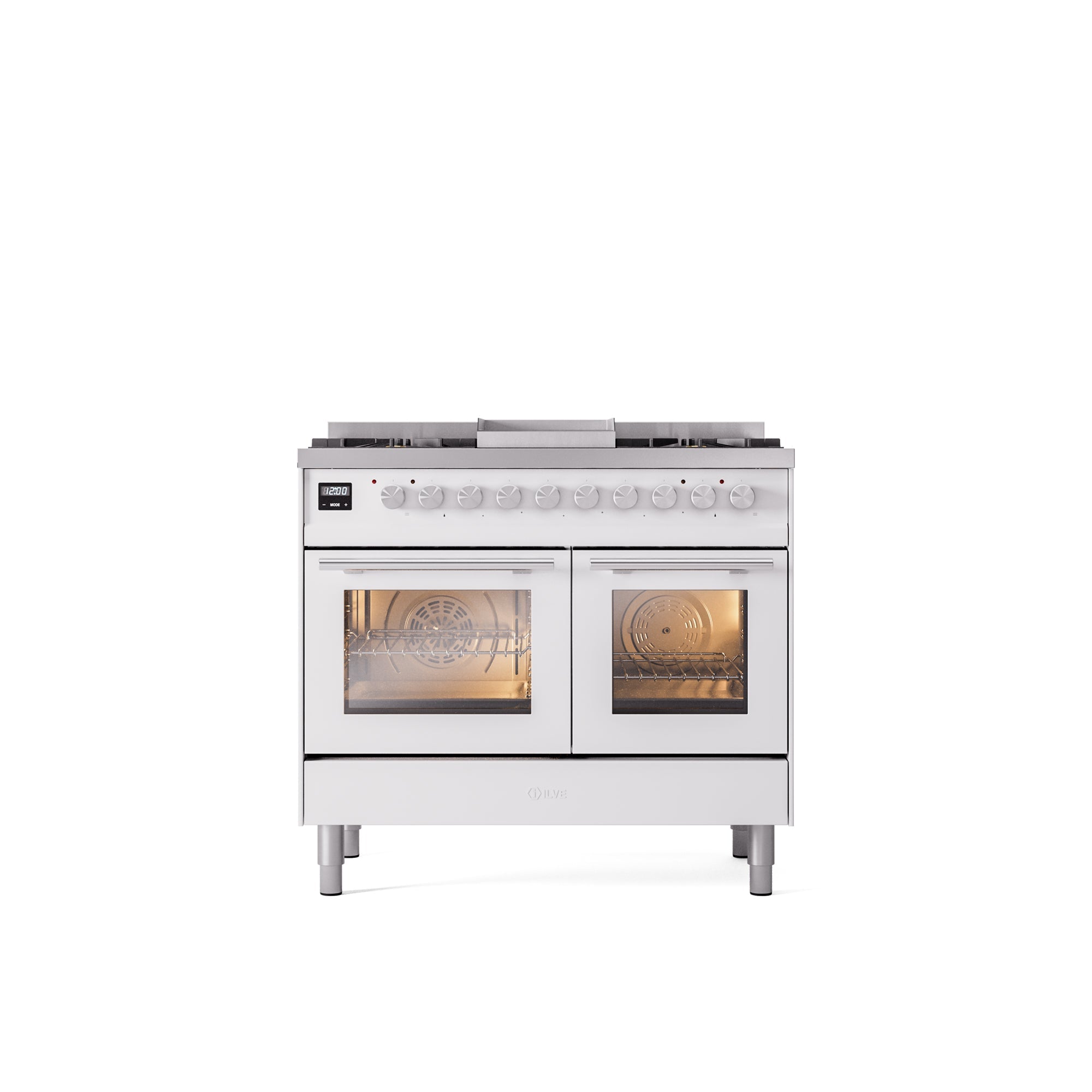 ILVE Professional Plus II 40Inch Freestanding Dual Fuel Range with 6 Sealed Burner UPD40FWMP