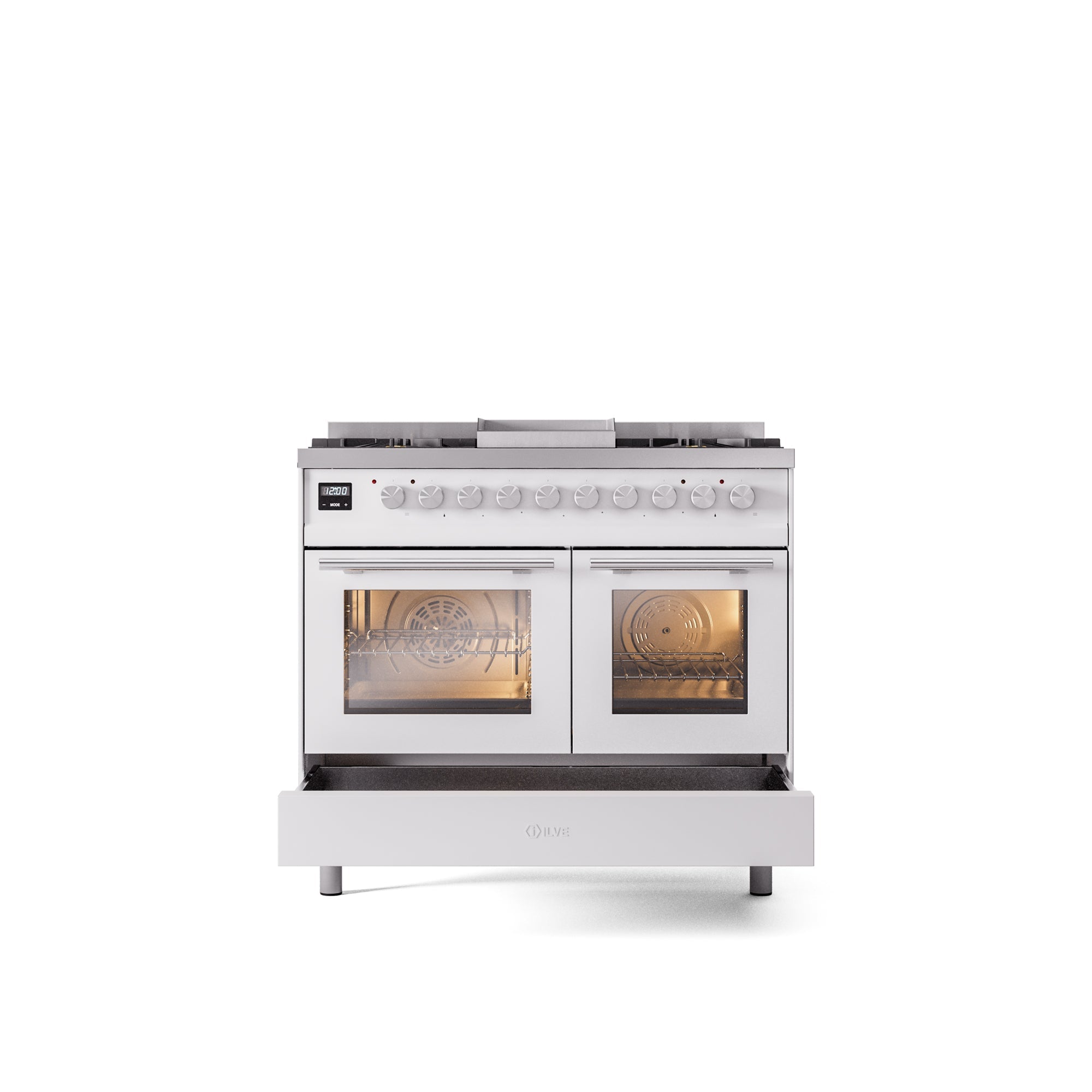ILVE Professional Plus II 40Inch Freestanding Dual Fuel Range with 6 Sealed Burner UPD40FWMP
