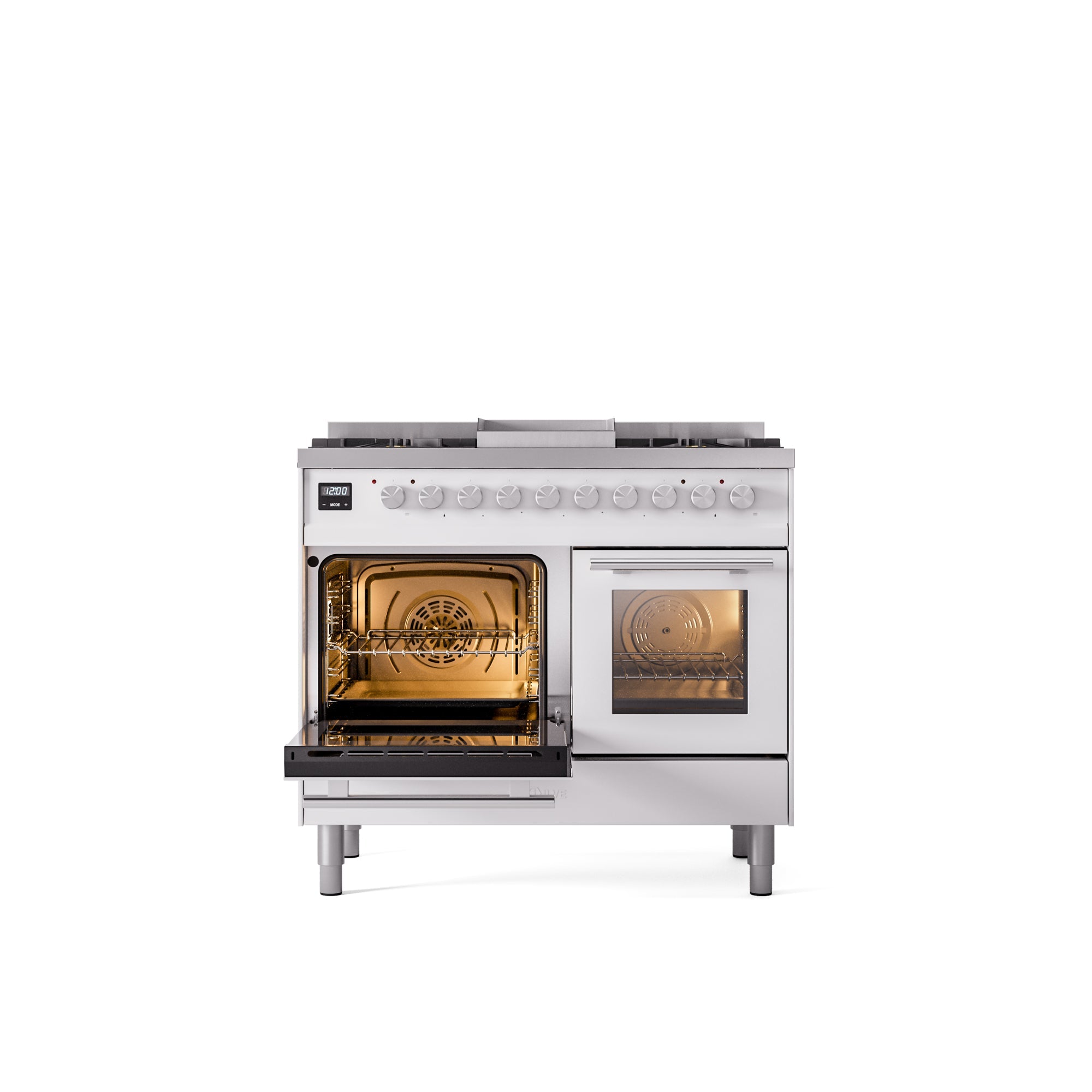 ILVE Professional Plus II 40Inch Freestanding Dual Fuel Range with 6 Sealed Burner UPD40FWMP