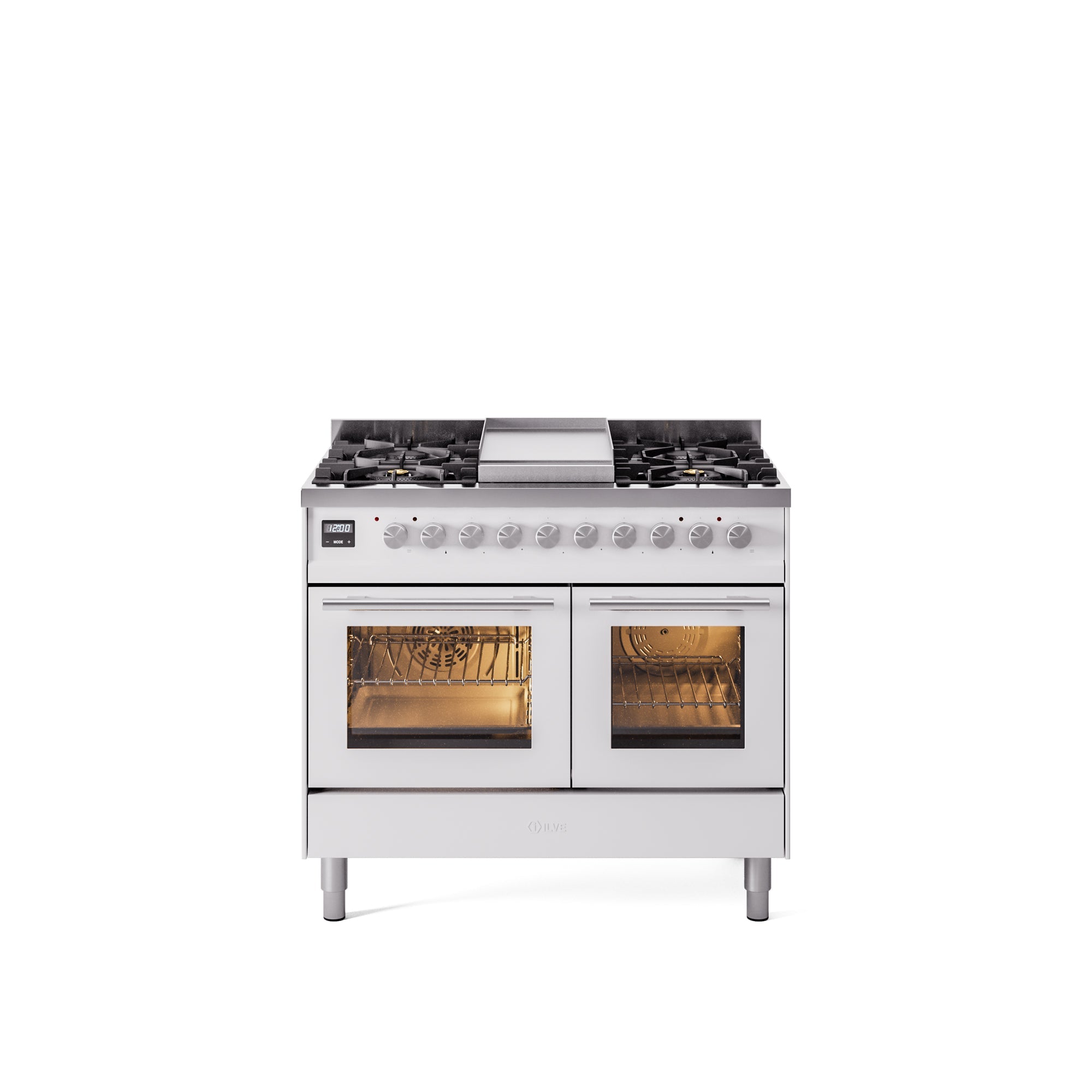 ILVE Professional Plus II 40Inch Freestanding Dual Fuel Range with 6 Sealed Burner UPD40FWMP