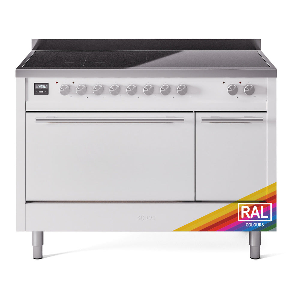 ILVE Professional Plus II 48" Electric Range with 6 Induction Elements Solid Door with Stainless Steel knobs UPI486QMP