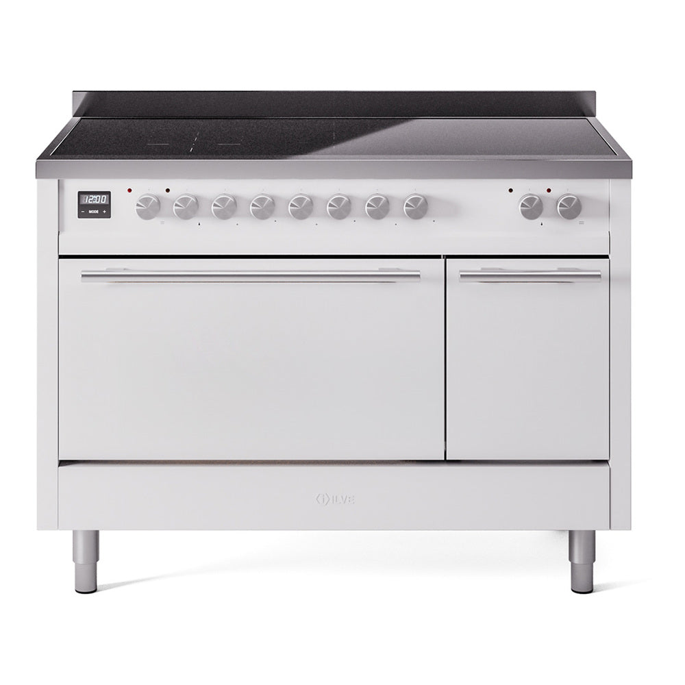 ILVE Professional Plus II 48" Electric Range with 6 Induction Elements Solid Door with Stainless Steel knobs UPI486QMP