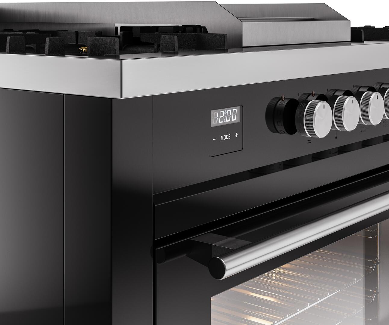 ILVE Professional Plus II 60 Inch Dual Fuel Freestanding Range in Stainless Steel with Trim UP60FSWMP