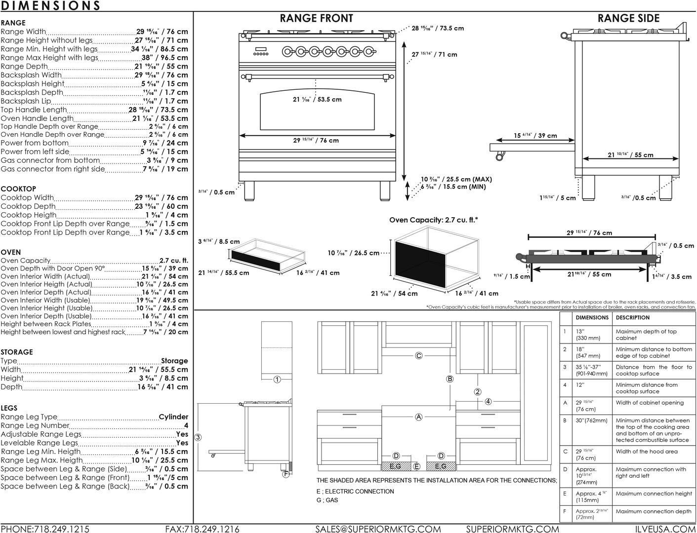 ILVE Professional Plus Series 30 Inch Freestanding Range Gas/Propane (UPW76DVG) Chrome Trim