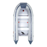 Inflatable 6-Person Emergency Dinghy Fishing Boat With Wood Floor And Aluminum Benches, 12FT