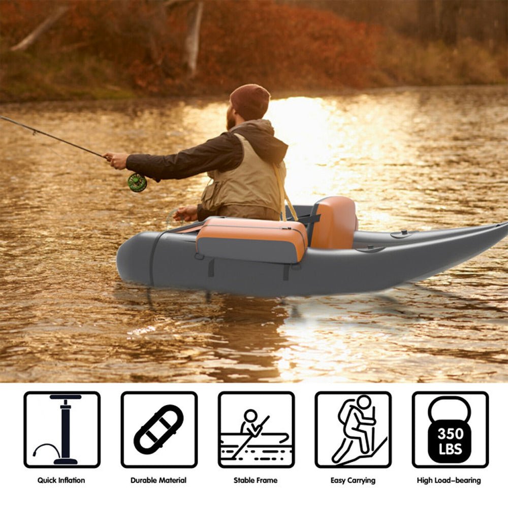 Inflatable Fishing Float Tube Boat With Pump & Fish Measure Ruler, 4.5FT (98736425)