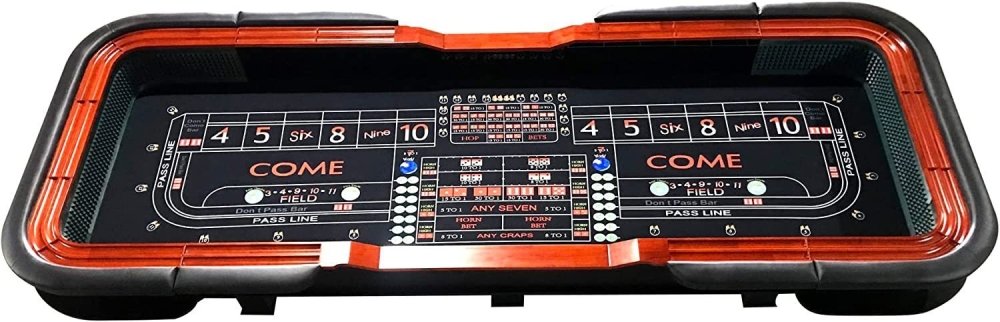 INO Premium Black Casino-Grade Deluxe Craps Dice Table With Diamond Rubber Bumper, 12FT (93816472)