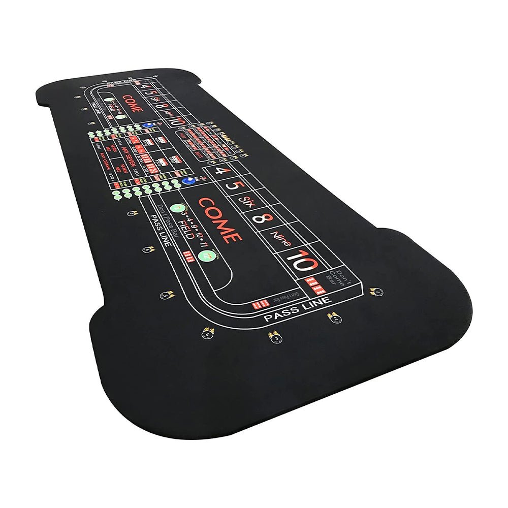 INO Premium Black Casino-Grade Deluxe Craps Dice Table With Diamond Rubber Bumper, 12FT (93816472)