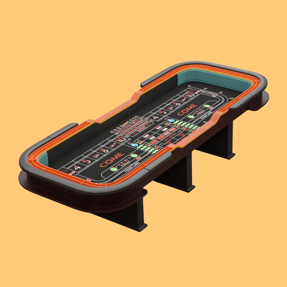 INO Premium Black Casino-Grade Deluxe Craps Dice Table With Diamond Rubber Bumper, 12FT (93816472)