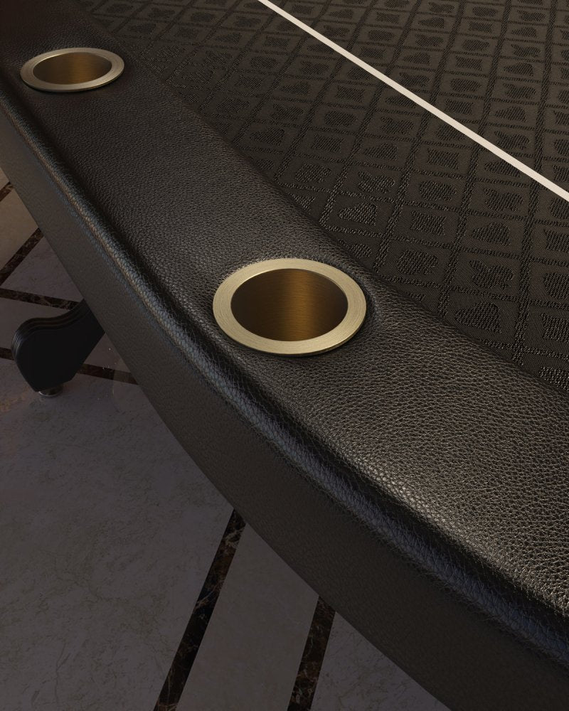INO Premium Black Oval Poker Table With Curved Legs And DropBox, 96" (91724836)