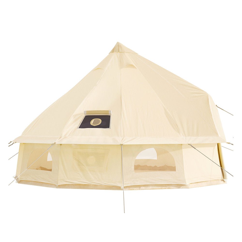 Large 10FT Outdoor Luxury Glamping Yurt Teepee Canvas Camping House W/ Stove Jack