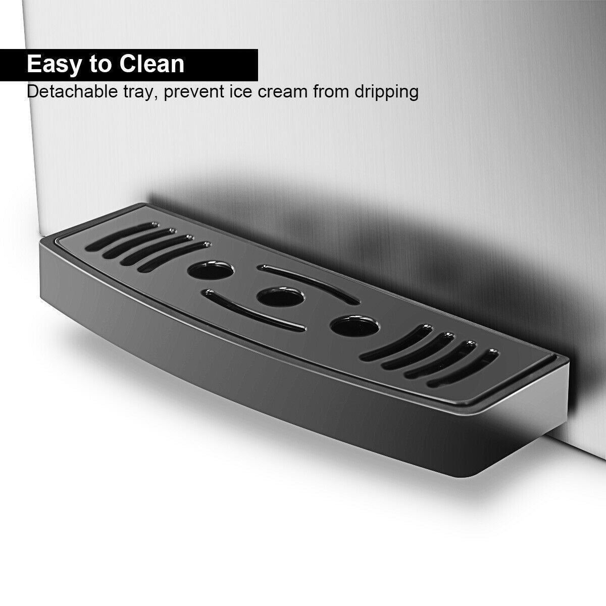 Large 20-28L/H 3 Flavor Stainless Steel Commercial Ice Cream Machine W/ LCD Display, 2200W (93747150)